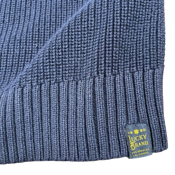 Lucky Brand Men’s XL Sweater Navy Blue V-Neck Ribbed Pullover Classic Preppy - Picture 5 of 6